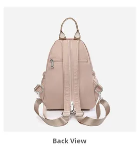 Vue arrière du sac à dos en tissu Oxford avec bretelles réglables et poche antivol