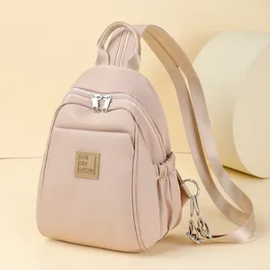 Sac à Dos Multifonctionnel en Tissu Oxford pour Femmes Mode Navette Petit Sac en Bandoulière de Voyage Sac de Poitrine