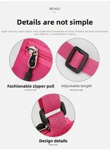 Détails du tissu en nylon haute densité et boucle métallique réglable sur la sangle