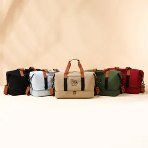 Multifunctional travel bags in five colors with separate bottom shoe compartment