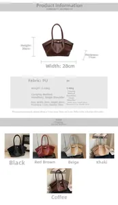 Detailed dimension guide for the large PU leather tote bag with measurements in centimeters