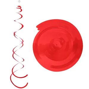 Metallic red spiral PVC hanging ornaments for birthday party and wedding decorations