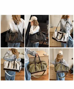 Varios estilos de bolsos de viaje de lona en modelos para opciones de transporte versátiles