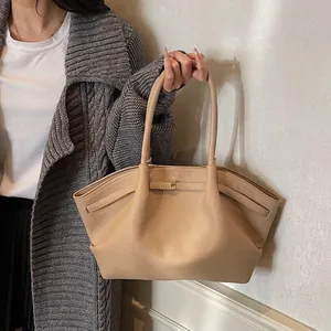 Chic beige lychee textured underarm bag with unique pleated fan shape for women