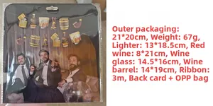 Detailed view of vintage gentleman party banner set featuring cigar and wine graphics