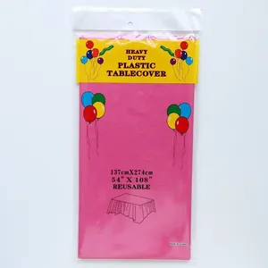 Mantel de plástico rosa resistente 137x274cm para fiestas en envase original