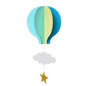 3D χάρτινο αερόστατο κρεμαστή διακόσμηση με σύννεφα και αστέρια για πάρτι και δωμάτια