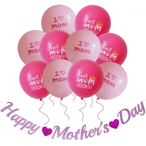 Pink and magenta Mother's Day balloon set with glittery Happy Mother's Day banner