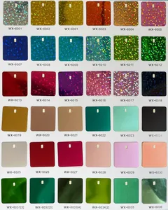 Catálogo detallado de 36 colores de lentejuelas brillantes para fondos de escenarios
