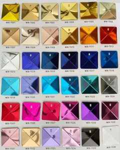 Carta de colores detallada con 36 lentejuelas cuadradas facetadas para paredes de decoración