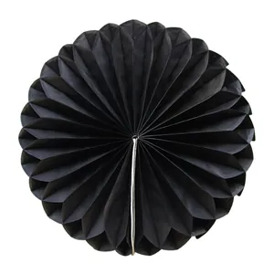 Decorative black paper honeycomb ball ornament for tabletop party celebrations