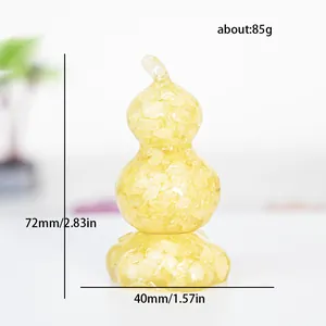 Detailed view of yellow crystal resin Wu Lou figurine with 72mm height dimensions