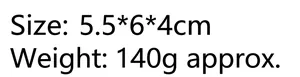 Specifiche dettagliate di dimensioni e peso per gatto in cristallo: 5.5x6x4cm e 140g