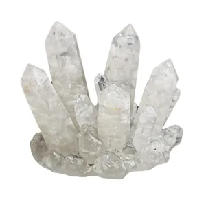 Grappe de cristal blanc naturel et pointes de quartz brut pour décoration d'intérieur