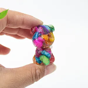 Miniature Schnauzer Dog Cat Resin Figurine Crystal Gravel Drip Glue Animal Statue Modern Home Office Desk Decor Ornament Gift