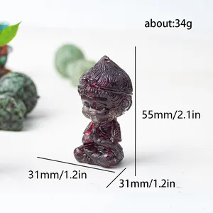 Translucent reddish-brown Monkey King crystal resin figurine for zen desktop decor