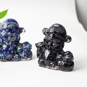 God of Wealth statues made of resin and crystal for home and office decoration