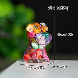 Graffiti-Stil Schnauzer Hund Harz Ornament mit Naturkristallen 43mm Höhe Dekoration