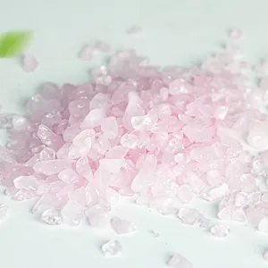 Natural 1KG pink crystal crushed stones for garden landscaping and plant decoration