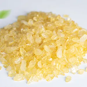 Polished yellow citrine quartz chips for garden decoration and plant landscaping