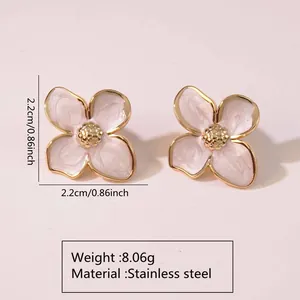 Dettagli orecchini a tulipano in smalto rosa con misura 2,2cm e peso 8,06g