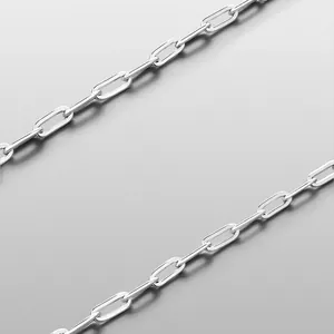 Collana a maglie paperclip argento lucido in acciaio inossidabile stile vintage