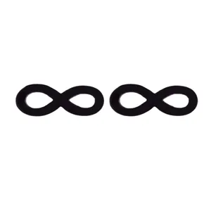 Minimalist black stainless steel infinity symbol stud earrings for women and men