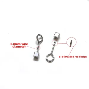 0,8 mm roestvrijstalen 316 staaf met schroefdraad voor geometrische piercing sieraden