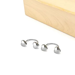 Sleek silver U-shaped heart earrings with a polished finish for minimalist style