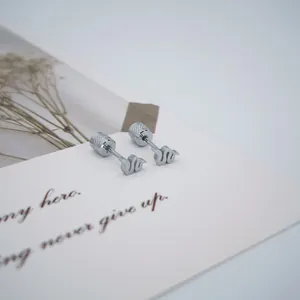 Détails des boucles d'oreilles serpent en acier inoxydable avec fermoir à vis argent