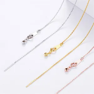 Adjustable S925 sterling silver chain necklaces in gold, silver, and rose gold finishes