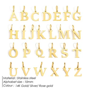 316L Edelstahl 26 Großbuchstaben Anhänger Für DIY Schmuckherstellung Gold Silber Minimalistische Alphabet Charms Für Halskette Armband