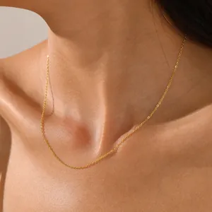 Minimalistisch 316L Edelstahl PVD Vergoldet Dünne Kette Halskette Für Damen Elegant Verstellbar O-Kette Schlüsselbein Halskette Schmuck Geschenk