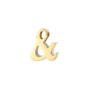Goldener Edelstahl Ampersand-Anhänger mit poliertem Finish für DIY-Schmuckzubehör