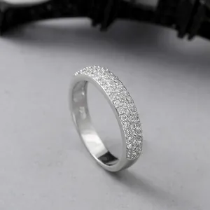 Elegante S925 sterling zilveren 2-in-1 ringen set met fonkelende pave-zirkonia