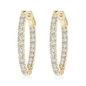 Vintage Kupfer Oval Ohrringe Für Damen Mikro Eingelegter Zirkonia Gold Silber Roségold Galvanisierter Mode Schmuck Geschenk