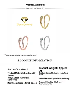 Detailed specs of adjustable snake rings in gold, rose gold and silver finishes