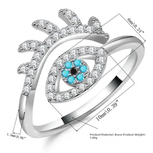 Detailansicht des Evil-Eye-Rings mit Maßen von 6mm x 10mm und 1,48g Gewichtsangabe