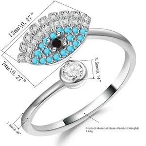Macro d'une bague ajustable œil protecteur avec dimensions et infos sur le laiton