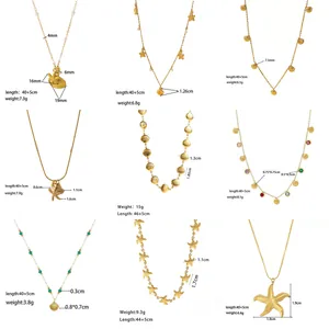 Set Gioielli in Acciaio Inossidabile con Stella Marina e Conchiglia Collana Bracciale Orecchini Oro Acciaio Mare Spiaggia Accessori Donna