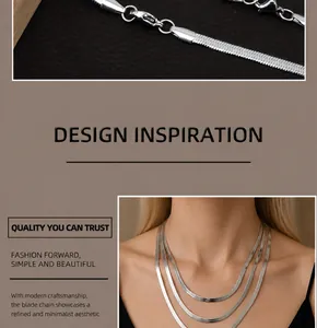 Detail of silver stainless steel blade chain with polished finish and lobster clasp