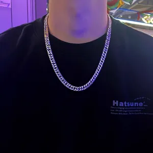 Men Women Titanium Steel Cuban Link Chain Necklace Hip Hop Silver Streetwear Polished Curb Chain Jewelry Daily Wear Necklaces
