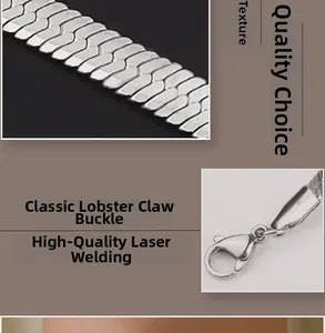 Detail of silver snake chain with classic lobster clasp and laser welding texture
