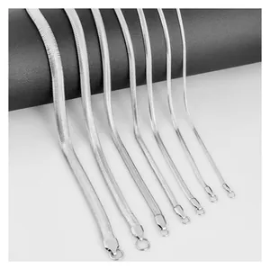 Minimalist stainless steel snake chain necklaces in multiple widths with lobster clasps
