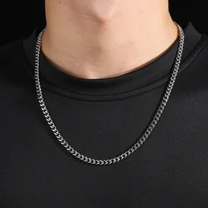 316L Edelstahl Panzerkette Halskette Für Herren Damen Silber Polierte Gliederkette Hip Hop Schmuck Zubehör
