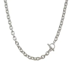 Herren Edelstahl Hip Hop Kette mit OT-Verschluss in glänzendem Silber-Finish