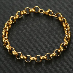 Minimalist 316L Stainless Steel Rolo Chain Bracelet For Men Women Round Link Unisex Jewelry High Polished Durable Wristband Gift