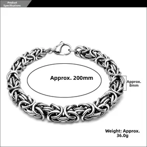 Details zum Byzantinischen Armband: 200mm Länge, 8mm Breite und 36g Gewicht-Parameter