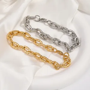 Herren Hip-Hop O-Link-Kettenarmband in Gold und Silber mit Spiralstruktur