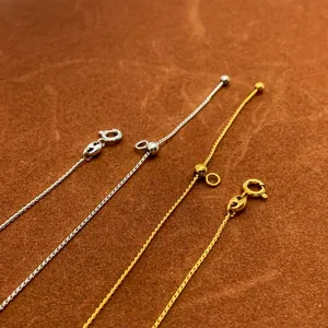 Adjustable 18K gold and silver slider chains with lobster clasps for DIY jewelry making